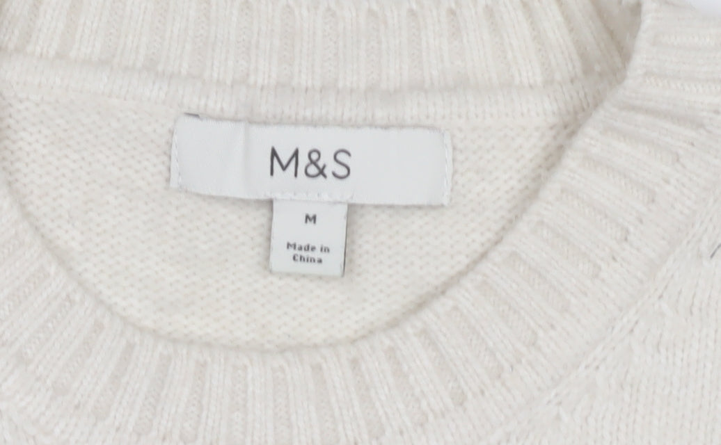 Womens UK Size M Marks and Spencer Ivory Pullover Jumper