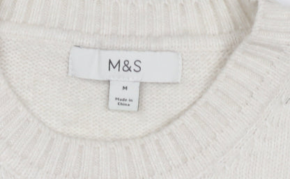 Womens UK Size M Marks and Spencer Ivory Pullover Jumper