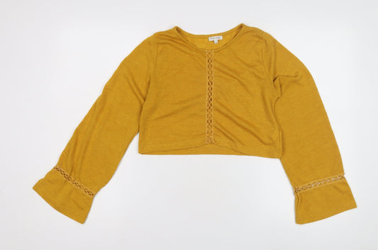Womens UK Size 8 River Island Yellow Shrug Jumper
