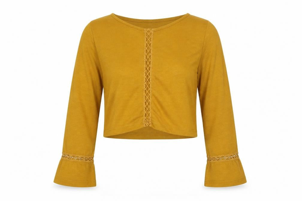 Womens UK Size 8 River Island Yellow Shrug Jumper