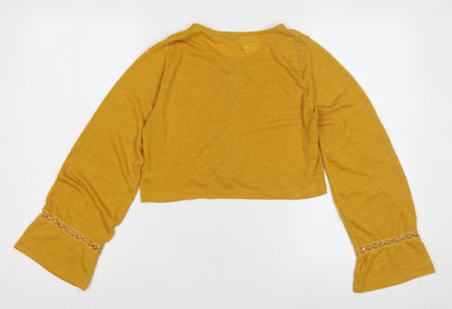 Womens UK Size 8 River Island Yellow Shrug Jumper