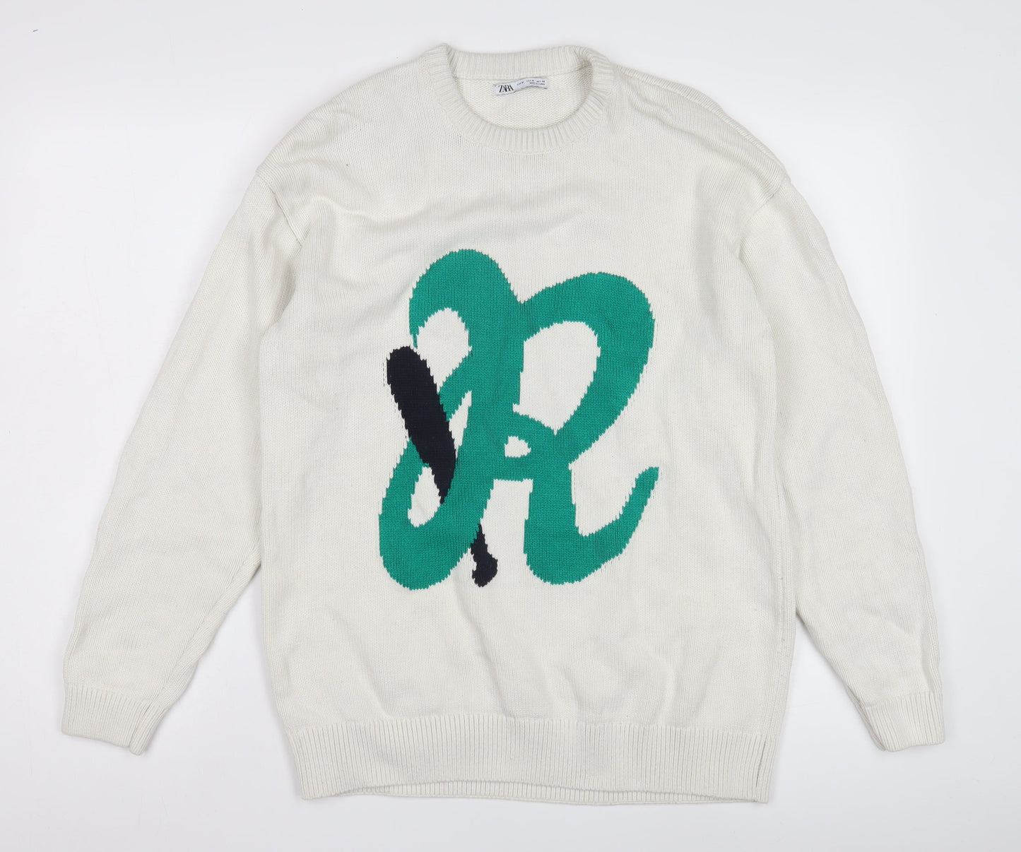 Womens UK Size 12 Zara White Pullover Jumper