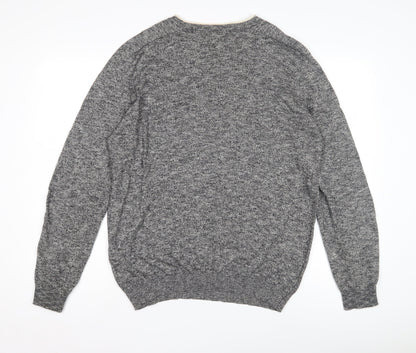 River Island Men's Grey Cotton Pullover Jumper L