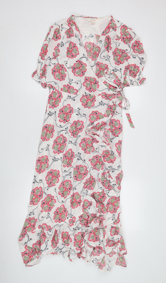Per Una Women's Multicoloured Floral Wrap Dress 12