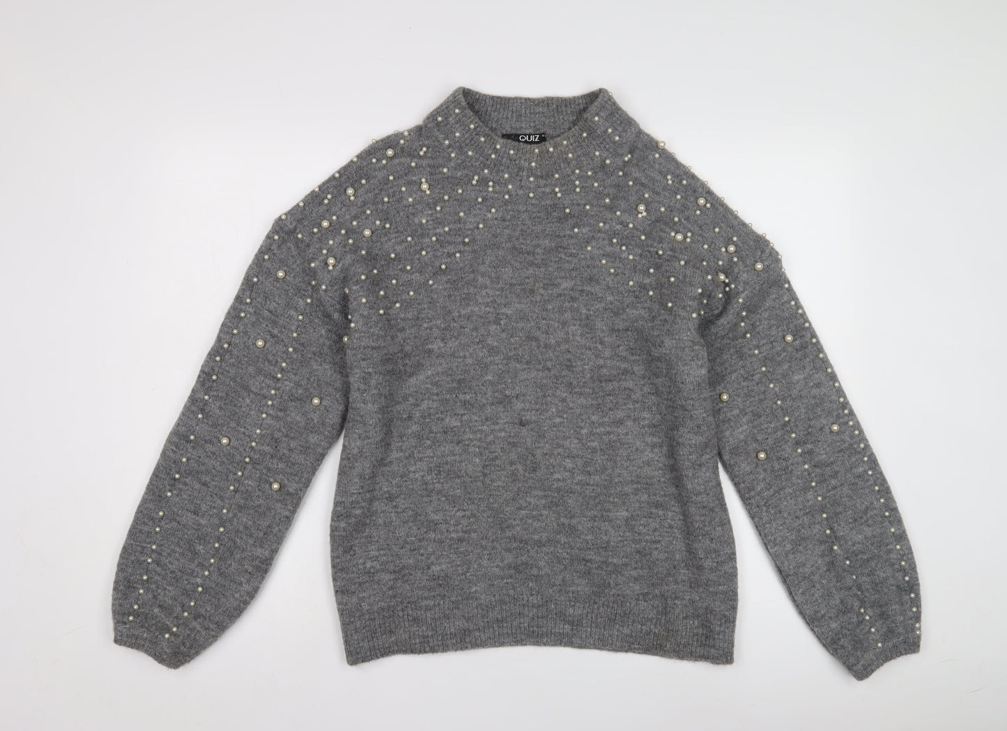 Womens UK Size M Quiz Grey Pullover Jumper