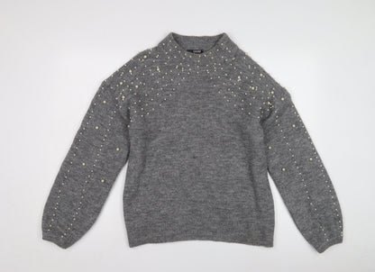 Womens UK Size M Quiz Grey Pullover Jumper