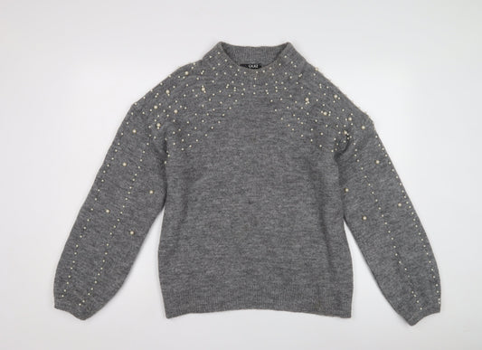 Womens UK Size M Quiz Grey Pullover Jumper