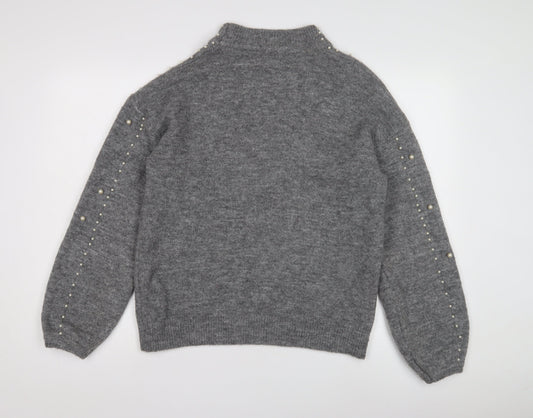 Womens UK Size M Quiz Grey Pullover Jumper