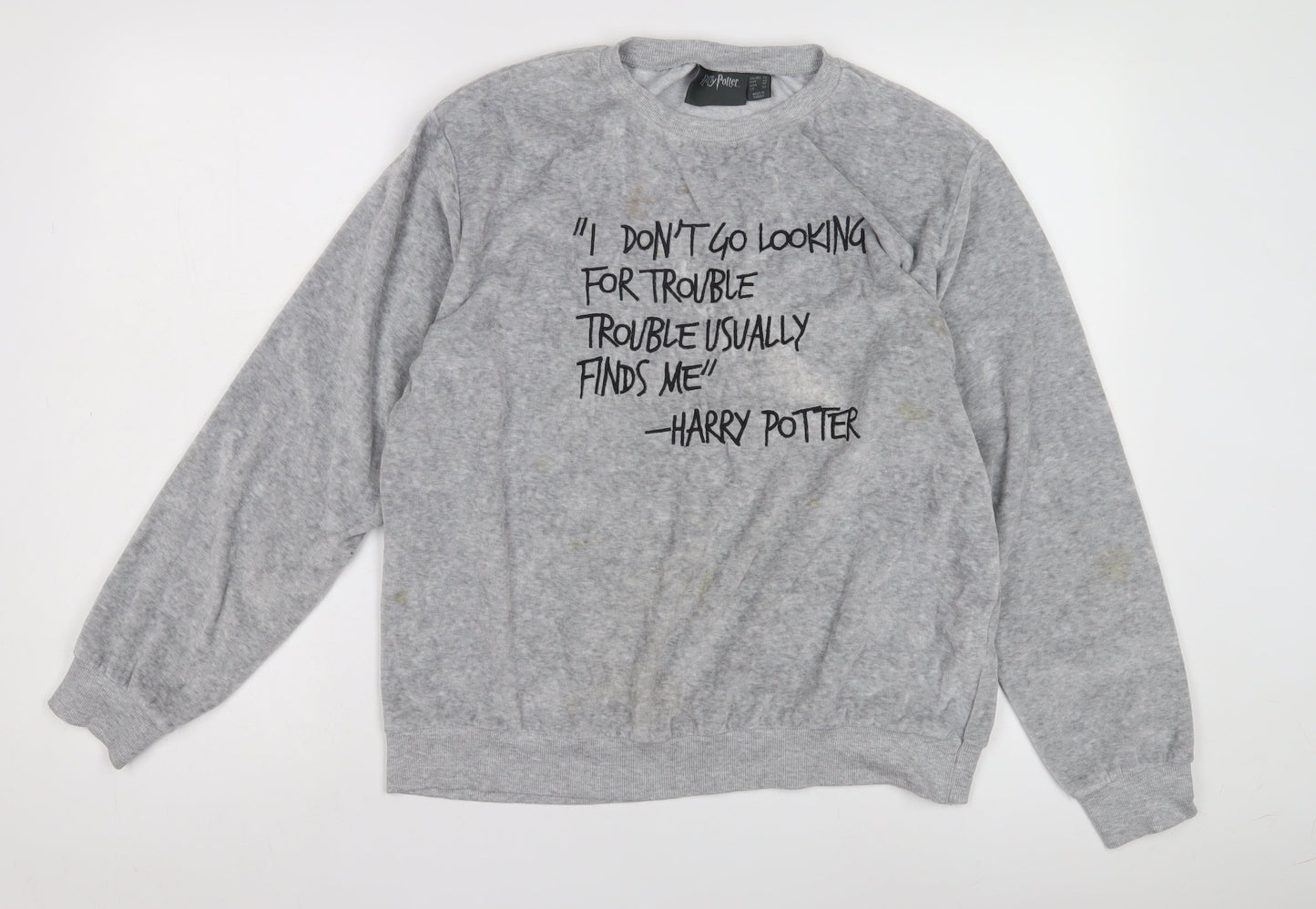 Unisex Adults UK Size 20 Harry Potter Grey Pullover Sweatshirt