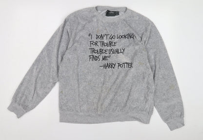 Unisex Adults UK Size 20 Harry Potter Grey Pullover Sweatshirt