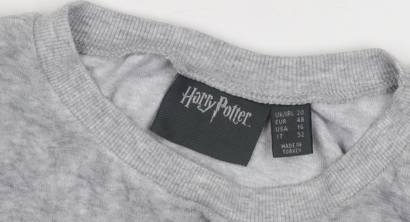 Unisex Adults UK Size 20 Harry Potter Grey Pullover Sweatshirt