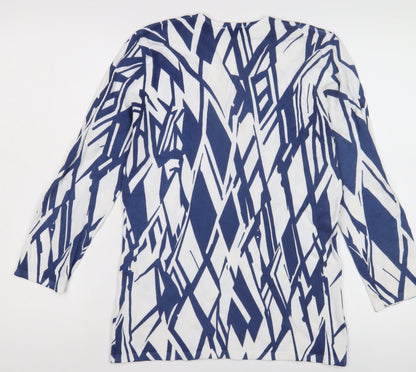 Womens UK Size 4 Marble Blue Pullover Jumper