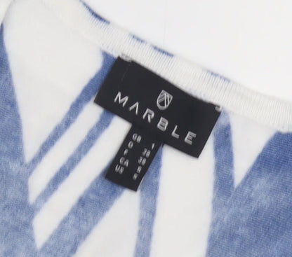 Womens UK Size 4 Marble Blue Pullover Jumper