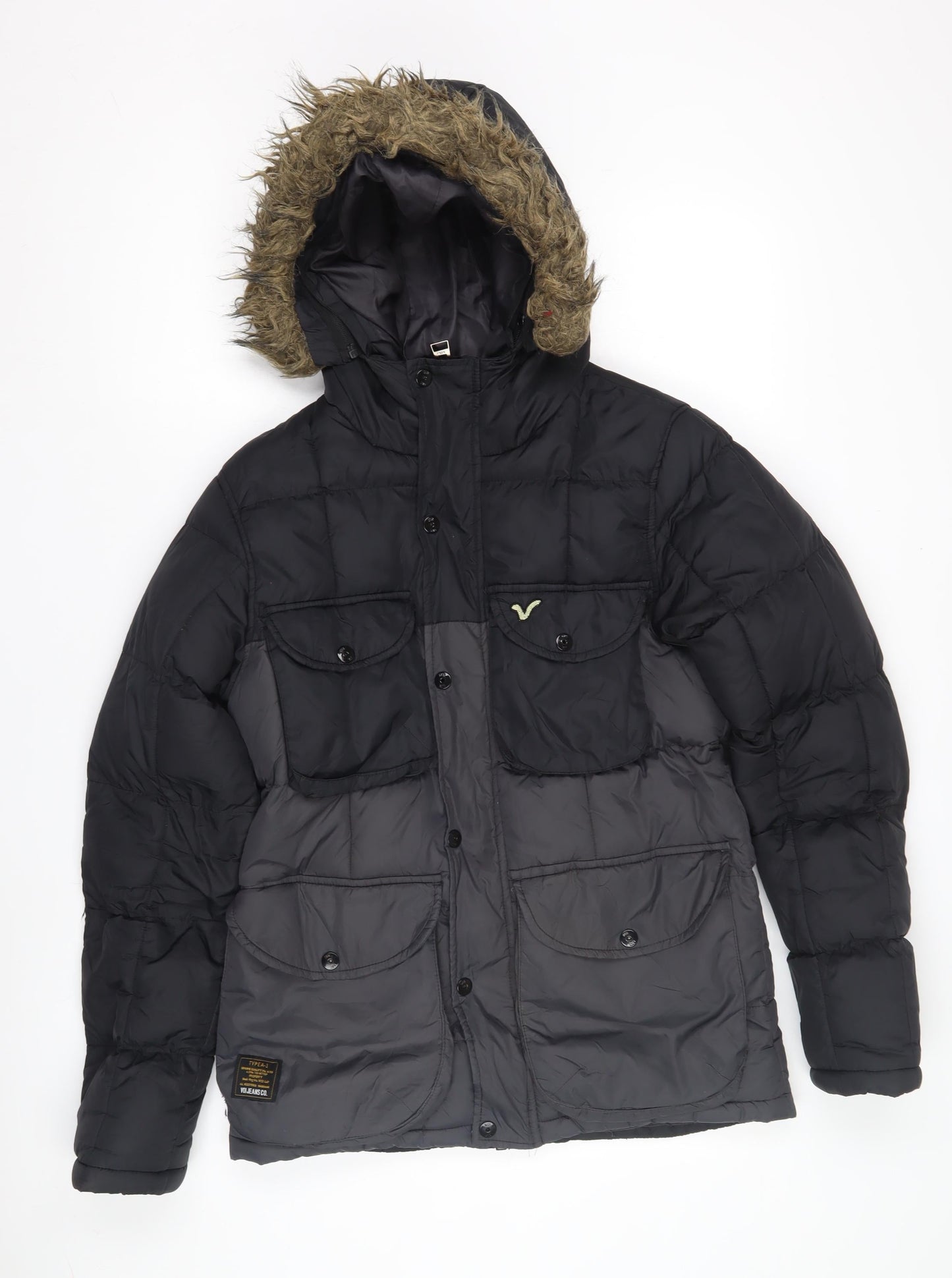 Voi Jeans Co. Black Puffer Jacket S Unisex