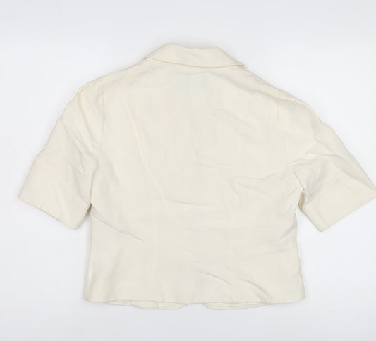 Jaeger Women's Ivory Linen Blazer Size 12 Casual