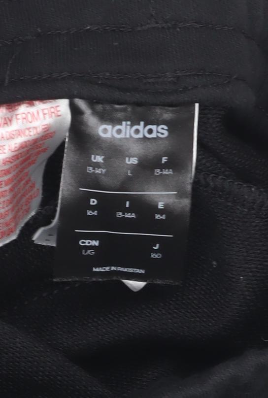 Adidas Unisex Kids Black Jogger Trousers 13-14 Years