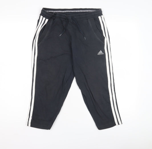 Adidas Black Unisex Joggers, L, Elastic Waist, Gym Ready