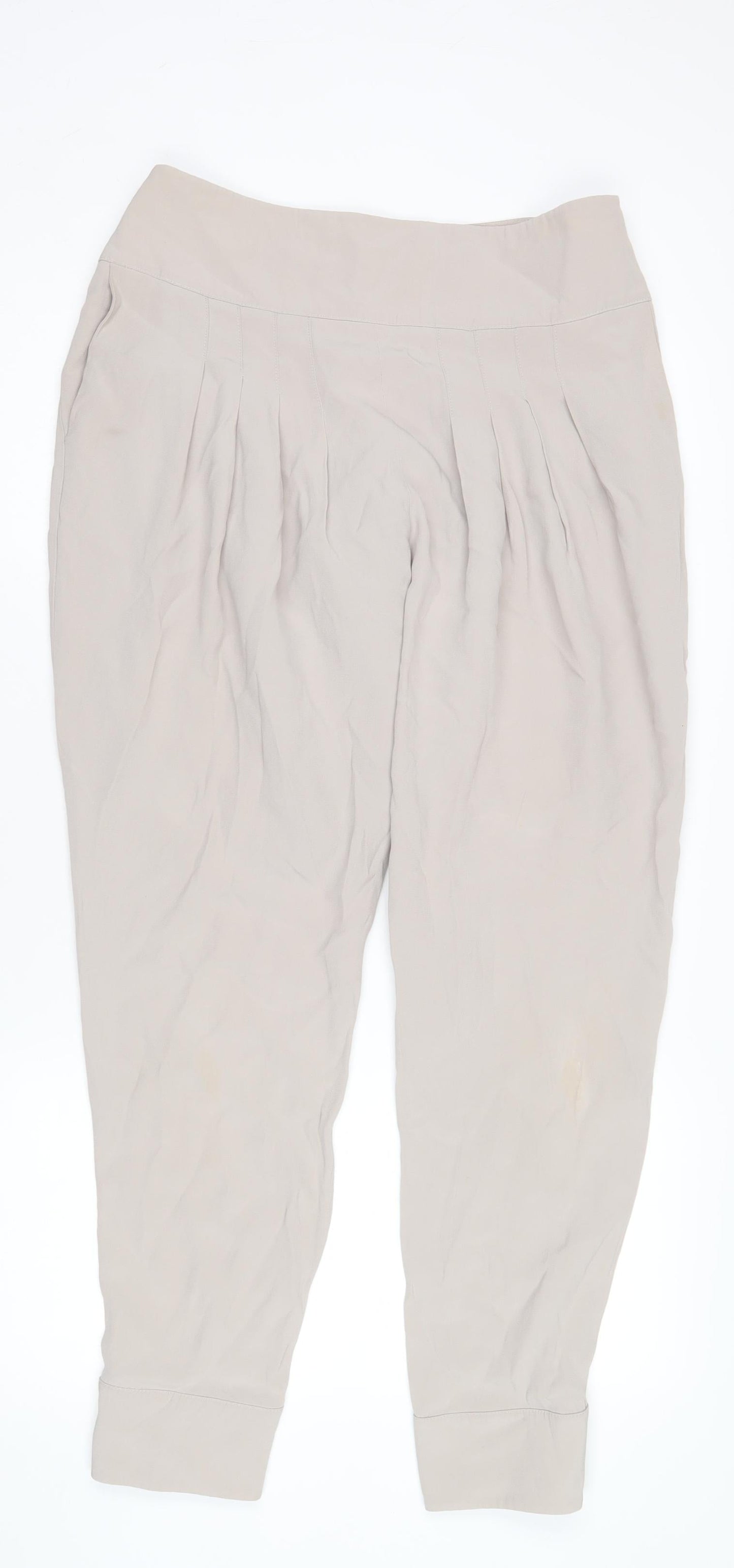 Womens UK Size S Reiss Relaxed Fit Casual Beige Trousers