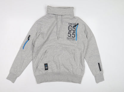 Cross Hatch Men's Grey Medium Sweatshirt with Logo and Zip