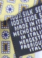 Angelo Bosani Men’s Yellow Silk Geometric Tie