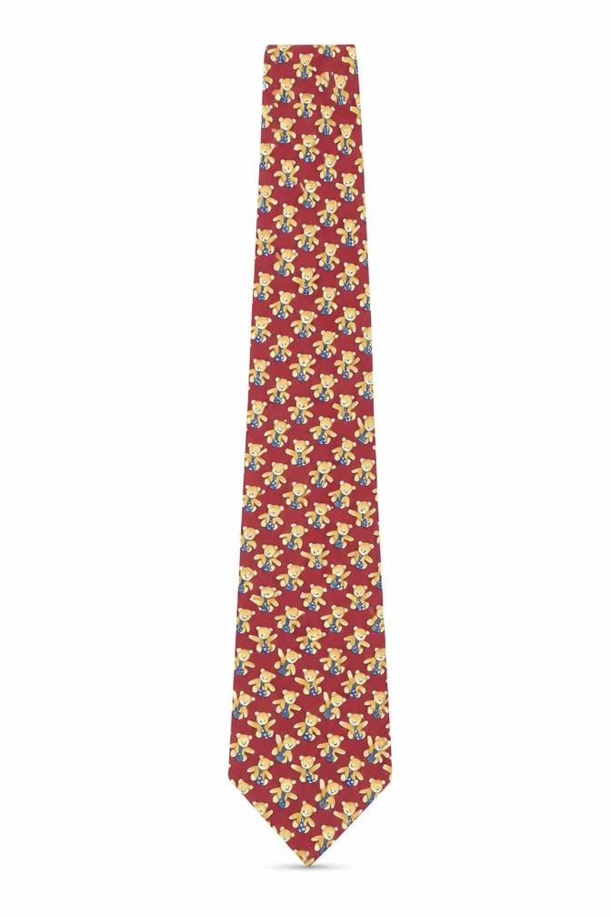 Mens Beaufort Red Animal Print 100%  Tie