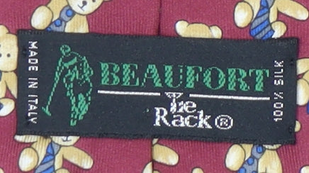 Mens Beaufort Red Animal Print 100%  Tie
