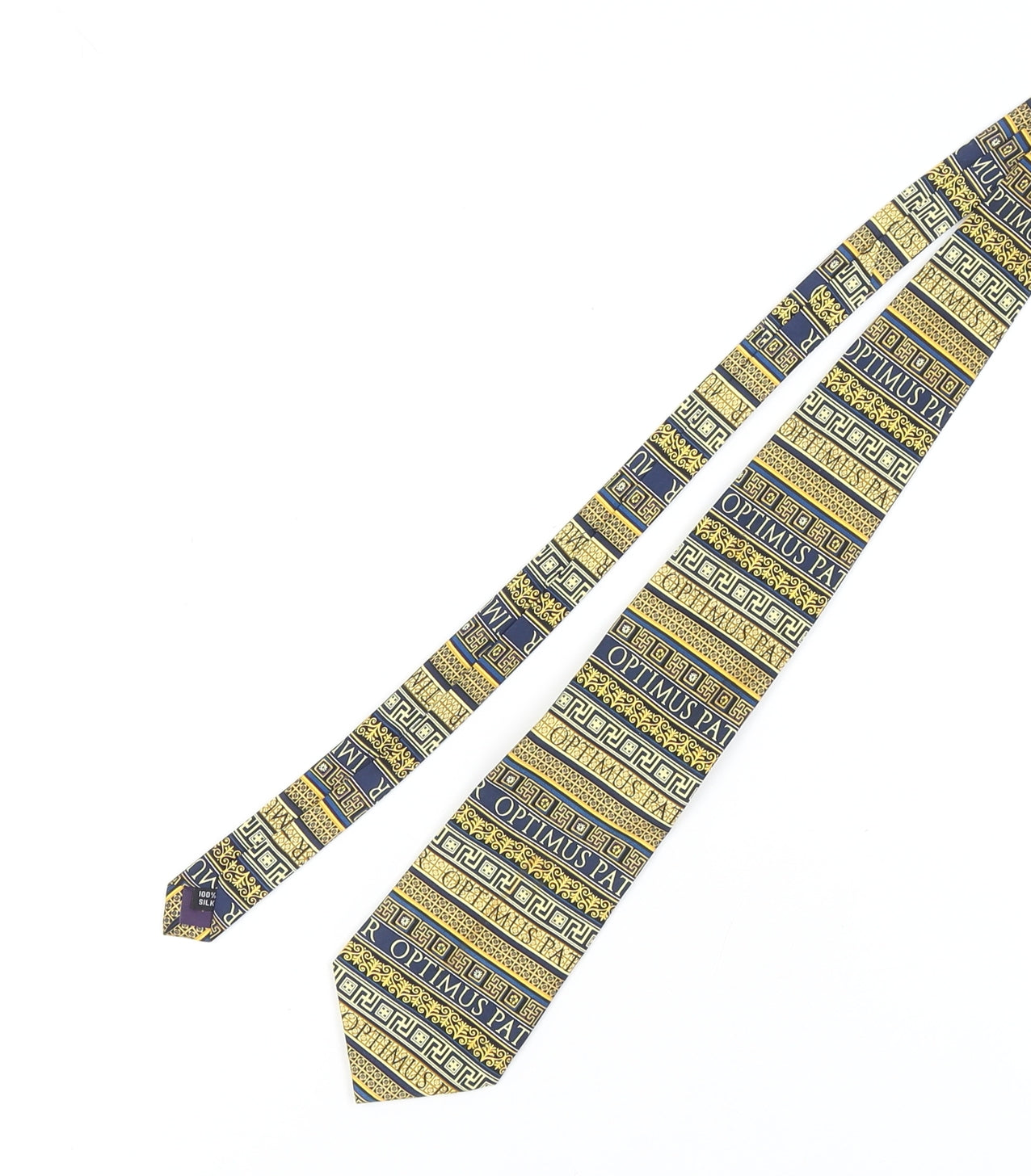 Past Times Men's Blue Silk Geometric Slim Tie