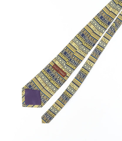 Past Times Men's Blue Silk Geometric Slim Tie