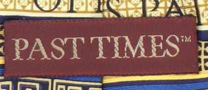 Past Times Men's Blue Silk Geometric Slim Tie