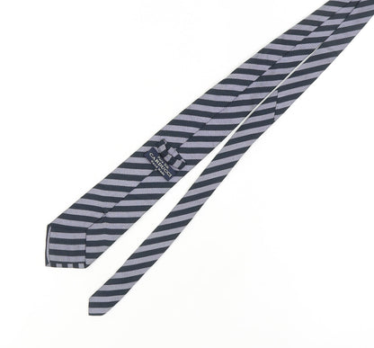 Mens Carducci Black Striped 100% Designer Tie