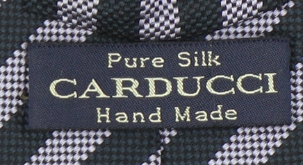 Mens Carducci Black Striped 100% Designer Tie