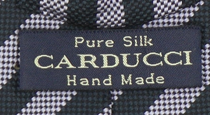 Mens Carducci Black Striped 100% Designer Tie