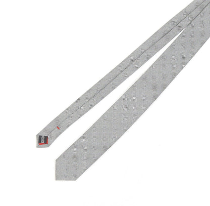 Lambretta Men's Grey Silk Slim Geometric Tie