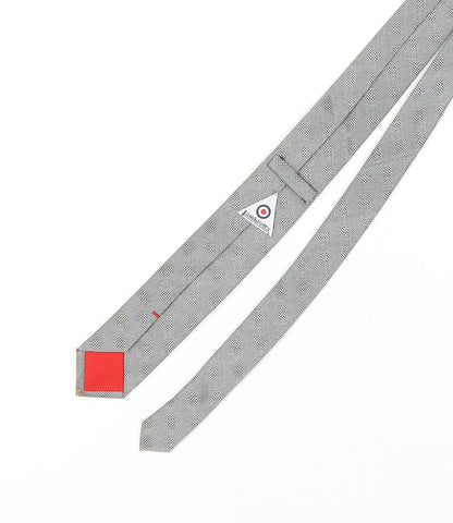 Lambretta Men's Grey Silk Slim Geometric Tie