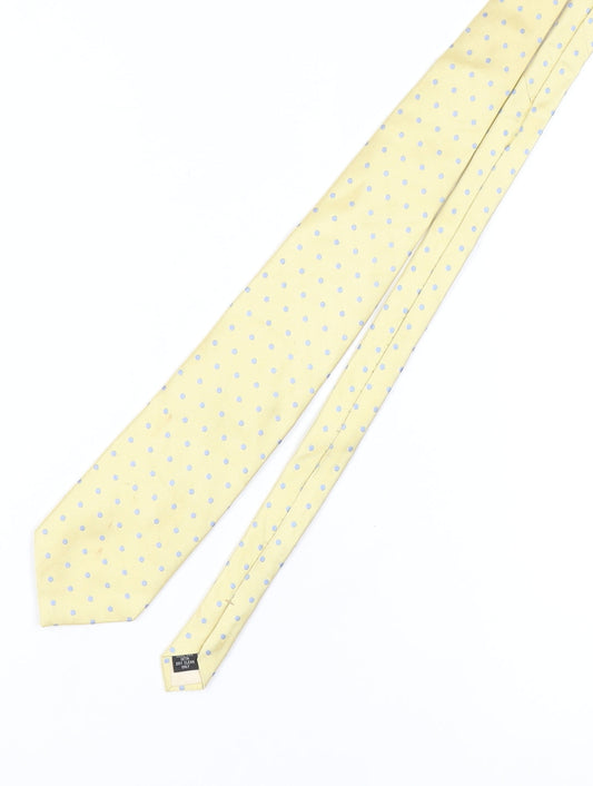 Hawes & Curtis Men's Yellow Polka Dot Silk Tie