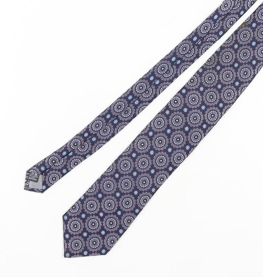Racing Green Blue Silk Floral Men's Tie
