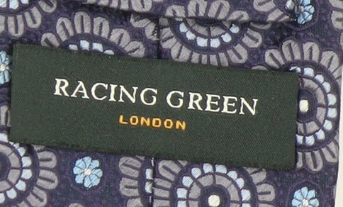 Racing Green Blue Silk Floral Men's Tie