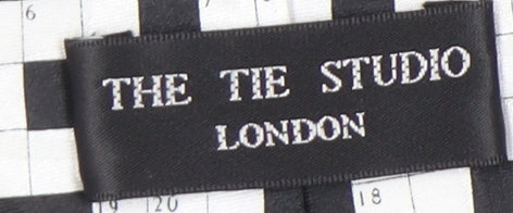 The Tie Studio Men's Black White Geometric Slim Tie