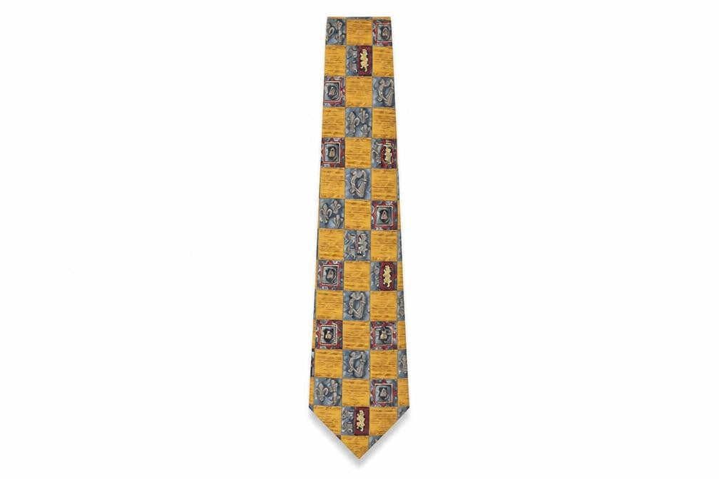 Mens Marks and Spencer Multicoloured Plaids & Checks 100% Silk  Tie