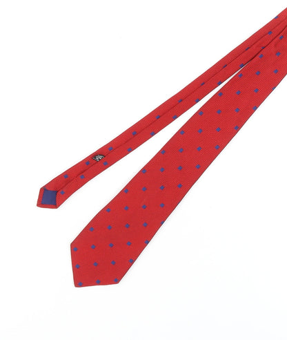 Norman Peal Men's Red Silk Polka Dot Tie