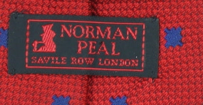 Norman Peal Men's Red Silk Polka Dot Tie