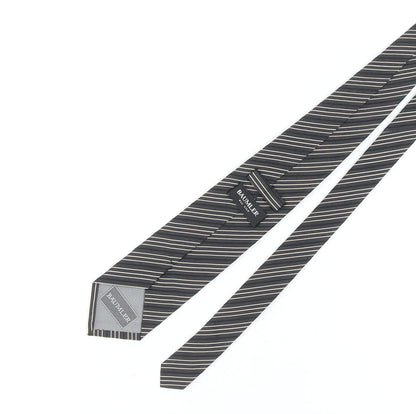 Mens BAUMLER Black Striped 100% Silk  Tie