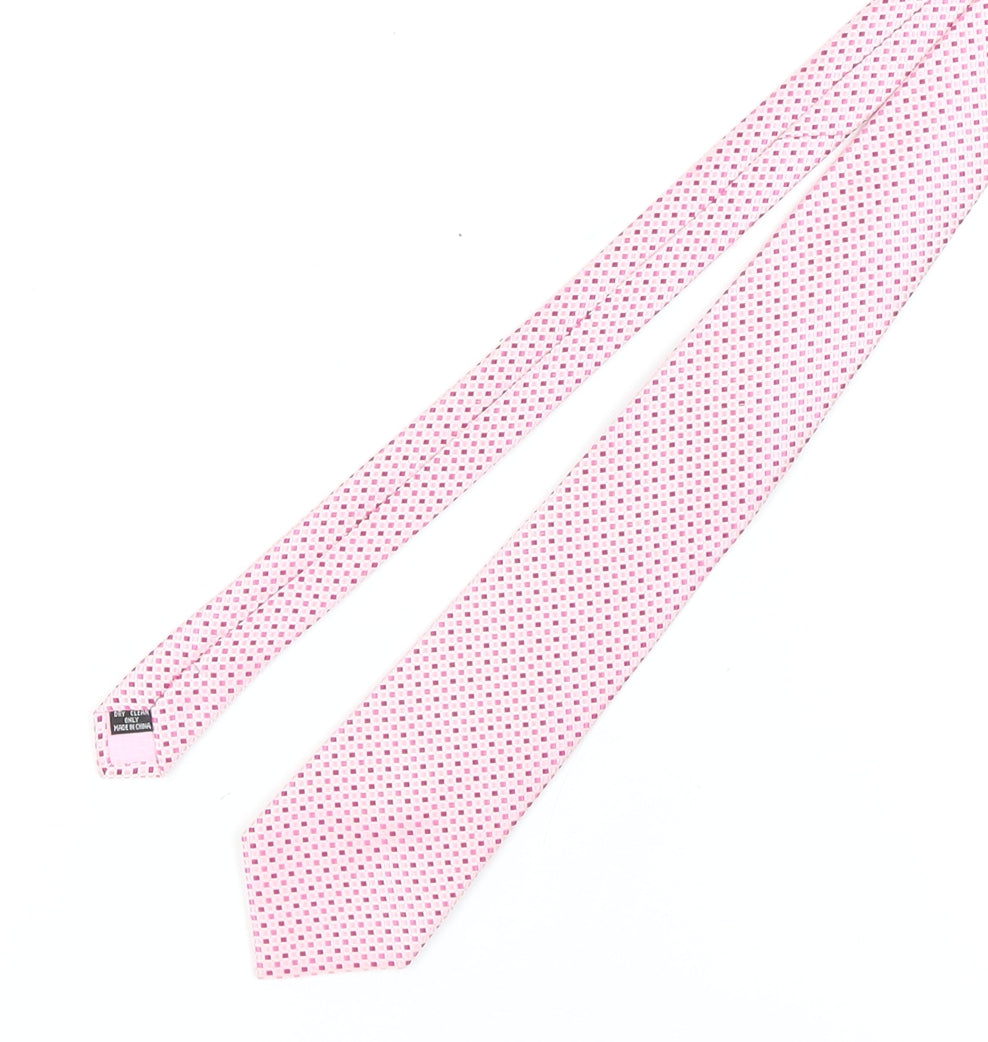 Mens Berwin & Berwin Pink Geometric 100% Slim Tie