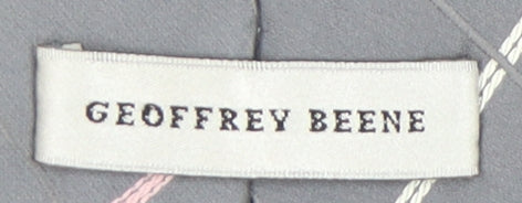 Geoffrey Beene Men's Grey Silk Plaid Handmade Tie