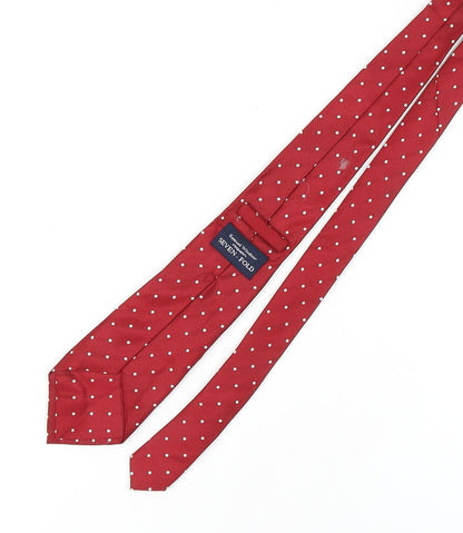 Samuel Windsor Men's Red Polka Dot Silk Tie, Excellent Condition