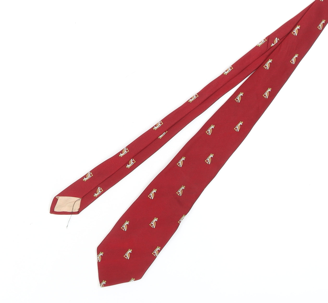 M Lewin & Sons Men's Red Silk Animal Pattern Tie