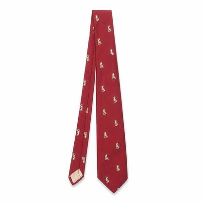 M Lewin & Sons Men's Red Silk Animal Pattern Tie