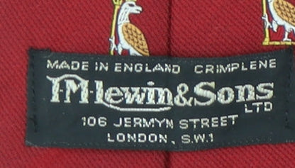 M Lewin & Sons Men's Red Silk Animal Pattern Tie