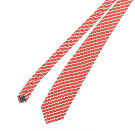 Mens Bijoux Terner Red Striped 100% Silk  Tie