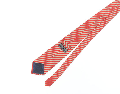 Mens Bijoux Terner Red Striped 100% Silk  Tie